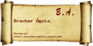 Brecher Ágota névjegykártya