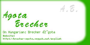 agota brecher business card